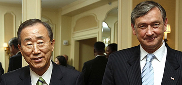 Ban Ki Moon and Danilo Türk